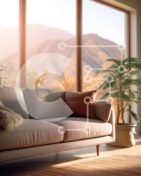 Intra Συλλεκτικό Ξύλινο Παζλ Plywood  4mm - Κομψό και άνετο σαλόνι με εκπληκτική θέα στα βουνά Σε Ξύλινο Κουτί - Διαστάσεις Puzzle: 10x10 cm – 25 κομμάτια