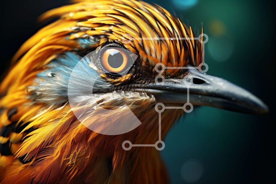 Σετ των 2 Intra Συλλεκτικό Ξύλινο Παζλ Plywood  4mm - Πολύχρωμο πουλί με φωτεινά φτερά και μεγάλο ράμφος Σε Ξύλινο Κουτί - Διαστάσεις: 10x10 cm – 25 κομμάτια