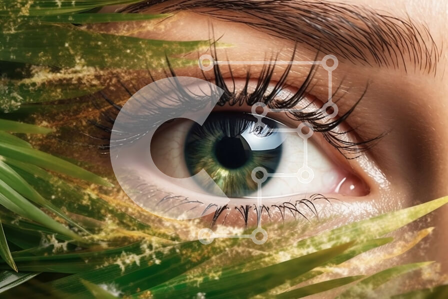 Intra Συλλεκτικό Ξύλινο Παζλ Plywood  4mm - Εκπληκτική κοντινή πλάνο ενός γυναικείου ματιού με μακριές βλεφαρίδες και πράσινη σκιά ματιών Σε Ξύλινο Κουτί - Διαστάσεις Puzzle: 10x10 cm – 25 κομμάτια