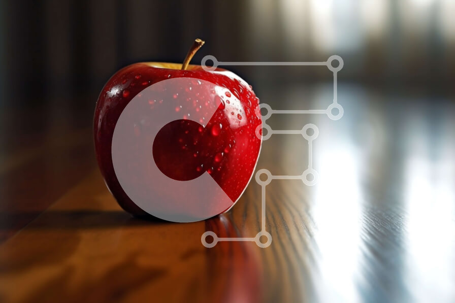 Σετ των 2 Intra Συλλεκτικό Ξύλινο Παζλ Plywood  4mm - Εικόνα ενός κόκκινου μήλου σε ένα ξύλινο τραπέζι με παράθυρο και κουρτίνες Σε Ξύλινο Κουτί - Διαστάσεις: 10x10 cm – 25 κομμάτια