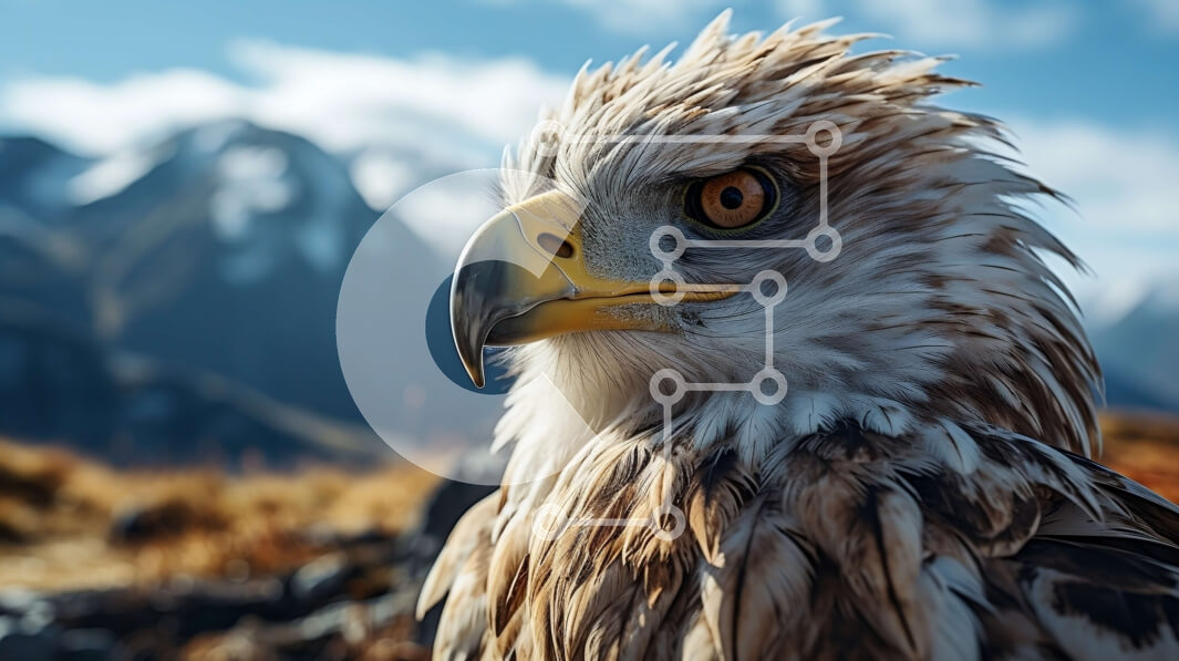 Intra Συλλεκτικό Ξύλινο Παζλ Plywood  4mm - Bird of Prey στο Rocky Outcropping Σε Ξύλινο Κουτί - Διαστάσεις: 10x10 cm – 25 κομμάτια