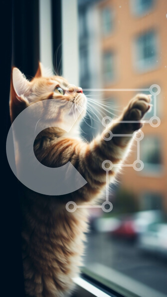 Σετ των 2 Intra Συλλεκτικό Ξύλινο Παζλ Plywood  4mm - Αξιολάτρευτη εικόνα μιας γάτας στο περβάζι Σε Ξύλινο Κουτί - Διαστάσεις: 10x10 cm – 25 κομμάτια