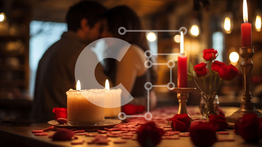 Intra Συλλεκτικό Ξύλινο Παζλ Plywood  4mm - Ρομαντικό δείπνο για δύο υπό το φως των κεριών Σε Ξύλινο Κουτί - Διαστάσεις Puzzle: 10x10 cm – 25 κομμάτια