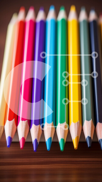 Intra Συλλεκτικό Ξύλινο Παζλ Plywood  4mm - Πολύχρωμα μολύβια σε ξύλινη επιφάνεια Σε Ξύλινο Κουτί - Διαστάσεις: 10x10 cm – 25 κομμάτια