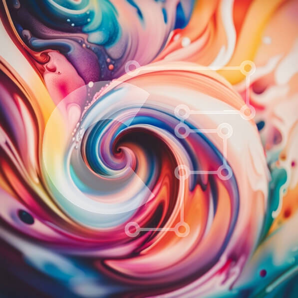 Intra Συλλεκτικό Ξύλινο Παζλ Plywood  4mm - Πολύχρωμη και δυναμική εικόνα του στροβιλιζόμενου υγρού Σε Ξύλινο Κουτί - Διαστάσεις Puzzle: 10x10 cm – 25 κομμάτια