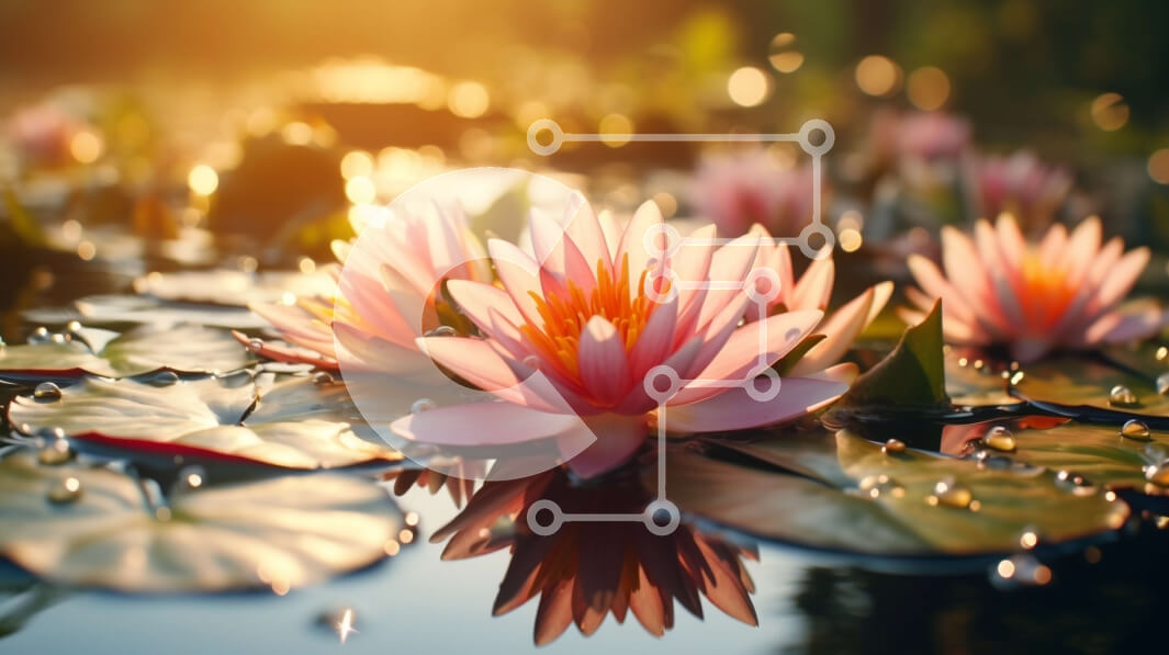 Intra Συλλεκτικό Ξύλινο Παζλ Plywood  4mm - Όμορφα νούφαρα σε μια λίμνη Σε Ξύλινο Κουτί - Διαστάσεις: 10x10 cm – 25 κομμάτια