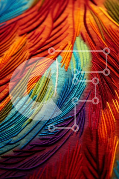 Σετ των 2 Intra Συλλεκτικό Ξύλινο Παζλ Plywood  4mm - Ζωντανή και λεπτομερής κινηματογράφηση σε πρώτο πλάνο ενός πολύχρωμου φτερού Σε Ξύλινο Κουτί - Διαστάσεις: 10x10 cm – 25 κομμάτια