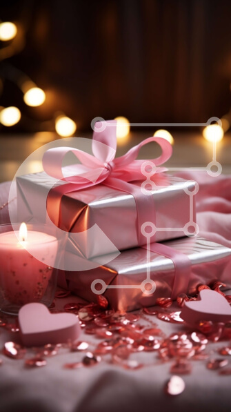 Intra Συλλεκτικό Ξύλινο Παζλ Plywood  4mm - Όμορφη εικόνα ενός ροζ δώρου με φιόγκο και κερί Σε Ξύλινο Κουτί - Διαστάσεις: 10x10 cm – 25 κομμάτια