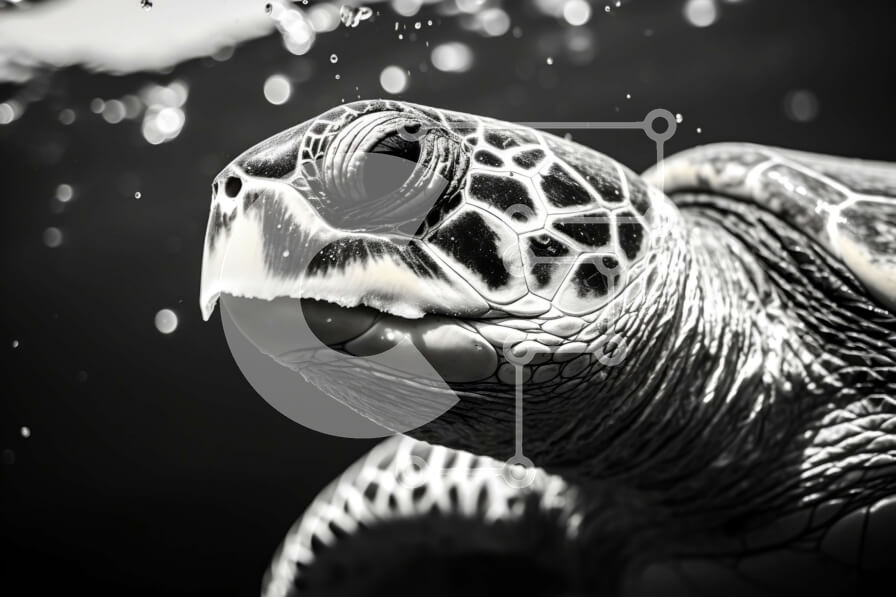 Σετ των 2 Intra Συλλεκτικό Ξύλινο Παζλ Plywood  4mm - Σαγηνευτική φωτογραφία μιας θαλάσσιας χελώνας από κοντά Σε Ξύλινο Κουτί - Διαστάσεις: 10x10 cm – 25 κομμάτια