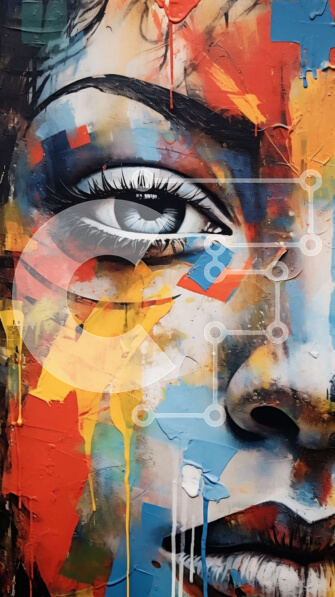 Intra Συλλεκτικό Ξύλινο Παζλ Plywood  4mm - Ζωντανό και εκφραστικό πορτρέτο μιας γυναίκας με πολύχρωμο φόντο Σε Ξύλινο Κουτί - Διαστάσεις Puzzle: 10x10 cm – 25 κομμάτια