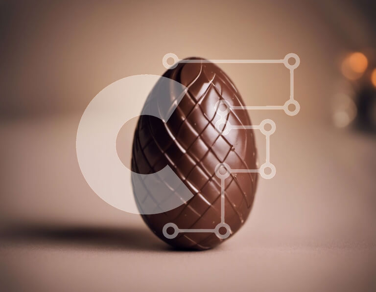 Σετ των 2 Intra Συλλεκτικό Ξύλινο Παζλ Plywood  4mm - Σοκολατένιο αυγό στο τραπέζι με κεριά Σε Ξύλινο Κουτί - Διαστάσεις: 10x10 cm – 25 κομμάτια