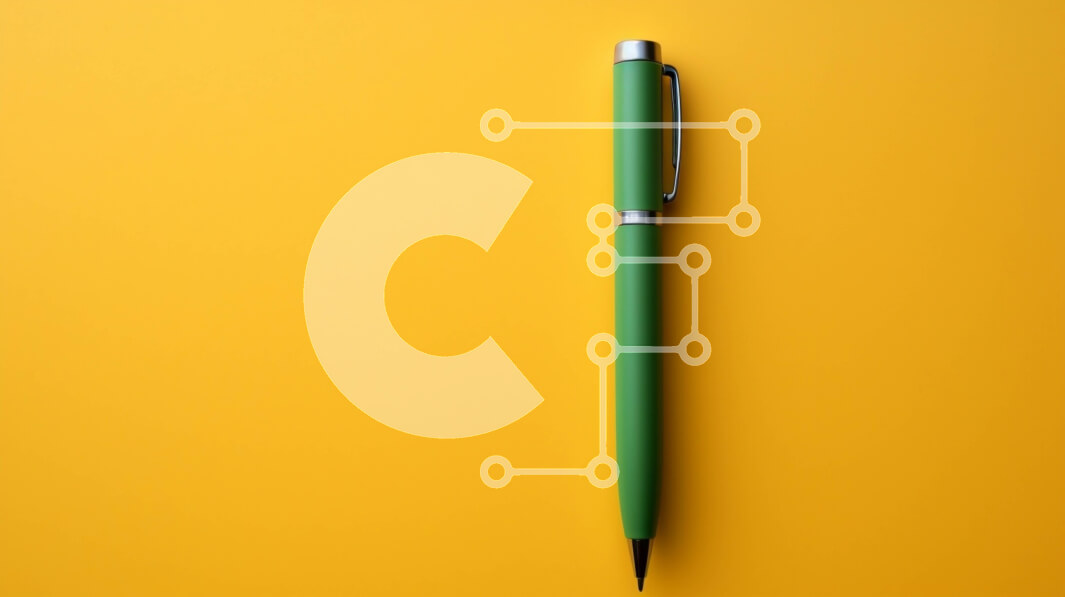 Intra Συλλεκτικό Ξύλινο Παζλ Plywood  4mm - Πράσινο στυλό σε κίτρινη επιφάνεια Σε Ξύλινο Κουτί - Διαστάσεις: 10x10 cm – 25 κομμάτια