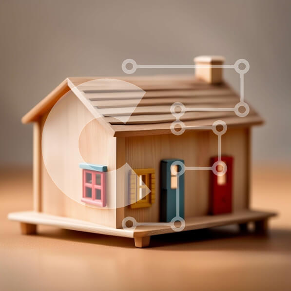 Intra Συλλεκτικό Ξύλινο Παζλ Plywood  4mm - Όμορφη εικόνα ενός άνετου ξύλινου σπιτιού με κόκκινη στέγη Σε Ξύλινο Κουτί - Διαστάσεις Puzzle: 10x10 cm – 25 κομμάτια