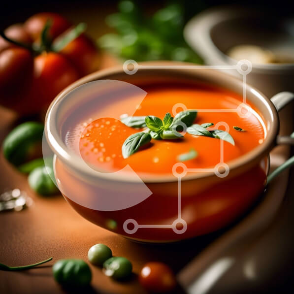 Σετ των 2 Intra Συλλεκτικό Ξύλινο Παζλ Plywood  4mm - Νόστιμο μπολ ντοματόσουπα με φρέσκο ​​βασιλικό Σε Ξύλινο Κουτί - Διαστάσεις: 10x10 cm – 25 κομμάτια