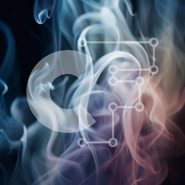 Intra Συλλεκτικό Ξύλινο Παζλ Plywood  4mm - Ζωντανή εικόνα του πολύχρωμου στροβιλιζόμενου καπνού Σε Ξύλινο Κουτί - Διαστάσεις Puzzle: 10x10 cm – 25 κομμάτια