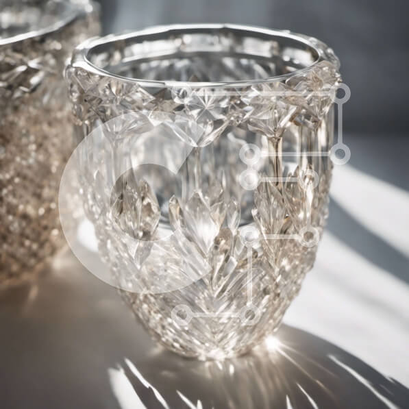 Intra Συλλεκτικό Ξύλινο Παζλ Plywood  4mm - Διαφανή γυάλινα βάζα σε λευκή επιφάνεια Σε Ξύλινο Κουτί - Διαστάσεις: 10x10 cm – 25 κομμάτια