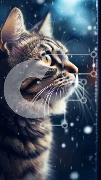 Σετ των 2 Intra Συλλεκτικό Ξύλινο Παζλ Plywood  4mm - Κοντινή εικόνα του προσώπου της τίγρης με ριγέ γούνα και κίτρινα μάτια Σε Ξύλινο Κουτί - Διαστάσεις: 10x10 cm – 25 κομμάτια