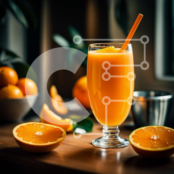 Σετ των 2 Intra Συλλεκτικό Ξύλινο Παζλ Plywood  4mm - Δροσιστικό ποτήρι χυμό πορτοκαλιού σε ξύλινο τραπέζι Σε Ξύλινο Κουτί - Διαστάσεις: 10x10 cm – 25 κομμάτια