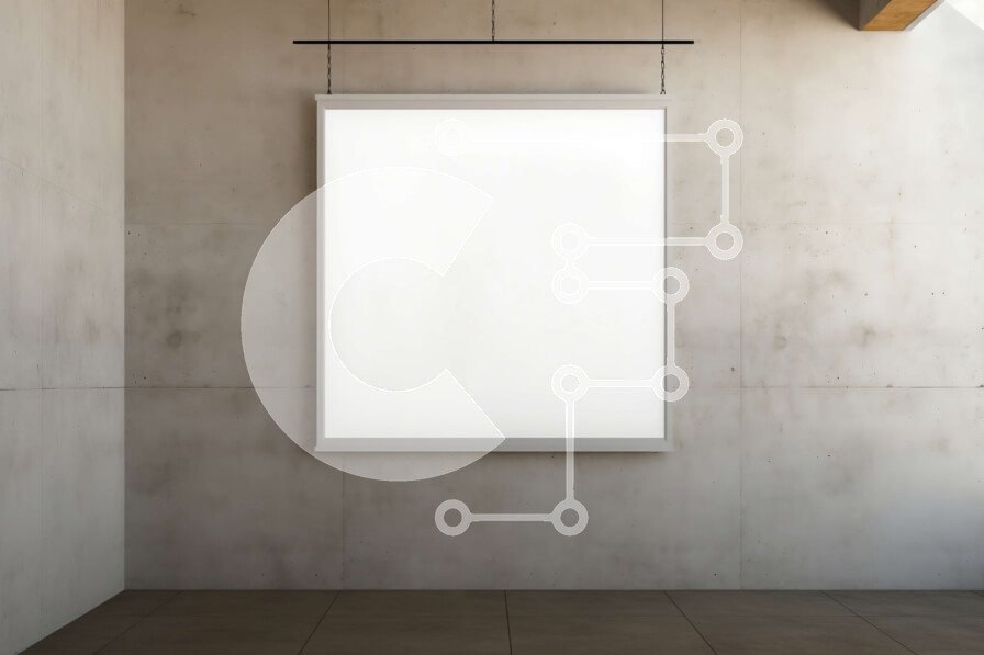 Intra Συλλεκτικό Ξύλινο Παζλ Plywood  4mm - Κενός λευκός καμβάς σε φόντο από τσιμεντένιο τοίχο Σε Ξύλινο Κουτί - Διαστάσεις Puzzle: 10x10 cm – 25 κομμάτια