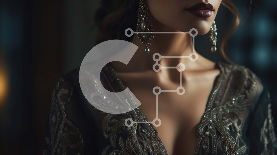 Intra Συλλεκτικό Ξύλινο Παζλ Plywood  4mm - Σοβαρή γυναίκα με μαύρο φόρεμα και σκουλαρίκια Σε Ξύλινο Κουτί - Διαστάσεις Puzzle: 10x10 cm – 25 κομμάτια