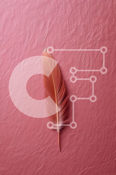 Intra Συλλεκτικό Ξύλινο Παζλ Plywood  4mm - Εκπληκτική εικόνα ενός ροζ φτερού σε ροζ φόντο Σε Ξύλινο Κουτί - Διαστάσεις Puzzle: 10x10 cm – 25 κομμάτια