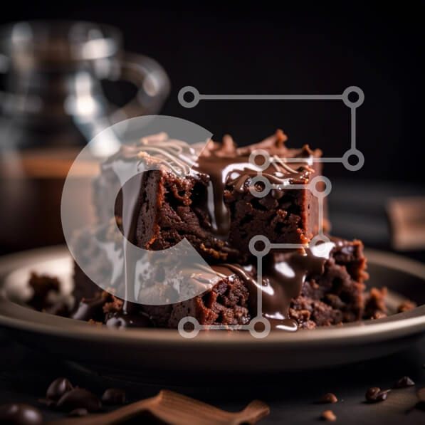 Σετ των 2 Intra Συλλεκτικό Ξύλινο Παζλ Plywood  4mm - Λαχταριστά Brownies σοκολάτας με σάλτσα σοκολάτας και γάλα Σε Ξύλινο Κουτί - Διαστάσεις: 10x10 cm – 25 κομμάτια