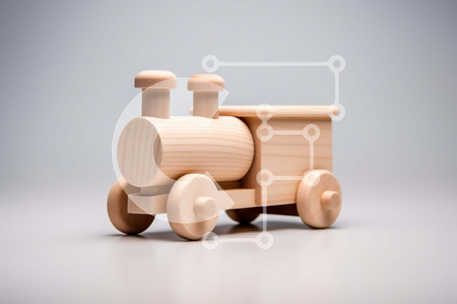 Intra Συλλεκτικό Ξύλινο Παζλ Plywood  4mm - Αξιολάτρευτο Ξύλινο Παιχνίδι Τρένο με ατμομηχανή και δύο αυτοκίνητα Σε Ξύλινο Κουτί - Διαστάσεις Puzzle: 10x10 cm – 25 κομμάτια