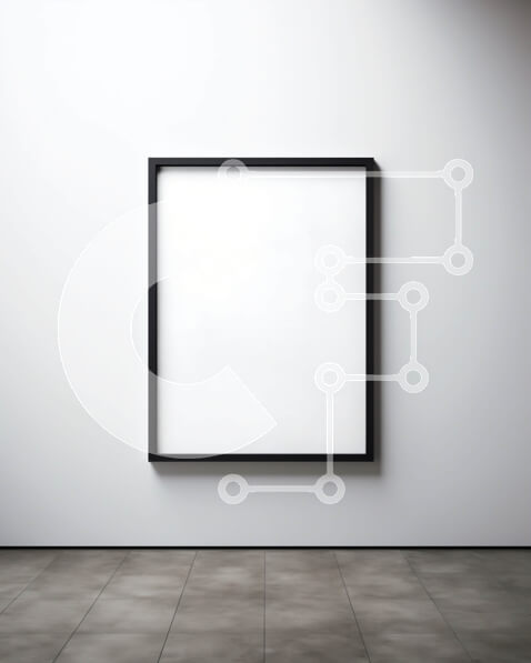 Intra Συλλεκτικό Ξύλινο Παζλ Plywood  4mm - Κενό λευκό πλαίσιο που κρέμεται στον τοίχο σε άδειο δωμάτιο Σε Ξύλινο Κουτί - Διαστάσεις Puzzle: 10x10 cm – 25 κομμάτια