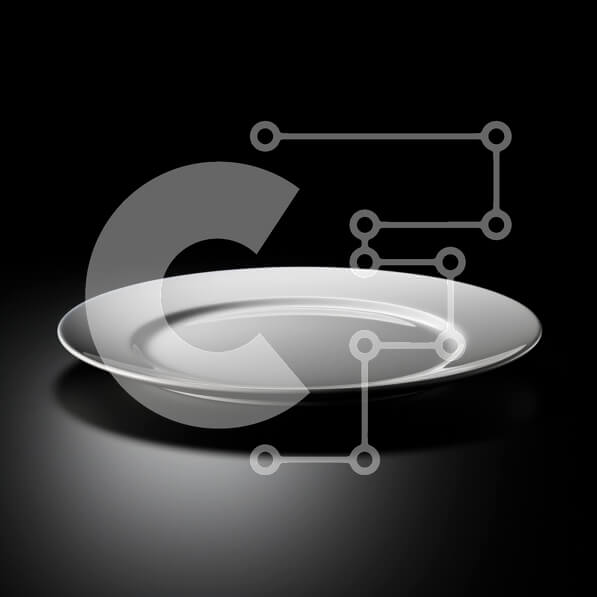 Intra Συλλεκτικό Ξύλινο Παζλ Plywood  4mm - Άδειο λευκό πιάτο σε μαύρη επιφάνεια Σε Ξύλινο Κουτί - Διαστάσεις: 10x10 cm – 25 κομμάτια