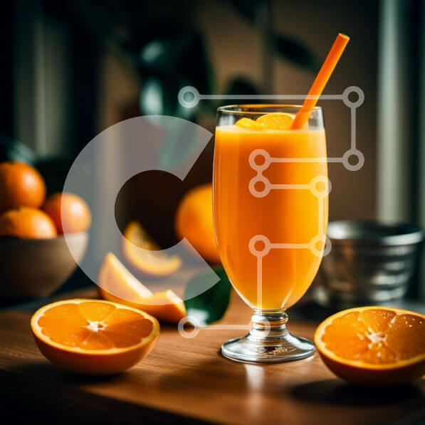 Σετ των 2 Intra Συλλεκτικό Ξύλινο Παζλ Plywood  4mm - Δροσιστικό ποτήρι χυμό πορτοκαλιού με γραφική θέα στον κήπο Σε Ξύλινο Κουτί - Διαστάσεις: 10x10 cm – 25 κομμάτια