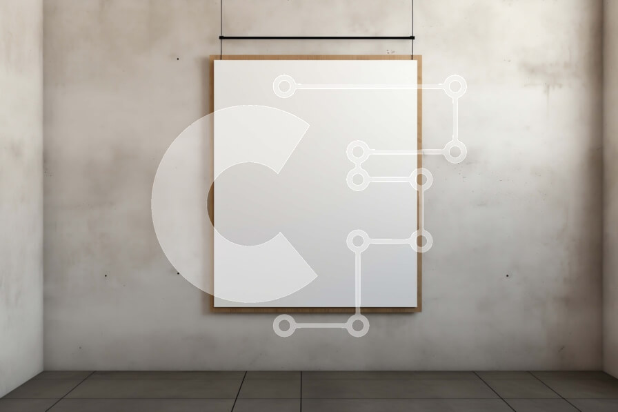 Intra Συλλεκτικό Ξύλινο Παζλ Plywood  4mm - Κενό δωμάτιο με κενό καμβά σε τσιμεντένιο τοίχο Σε Ξύλινο Κουτί - Διαστάσεις Puzzle: 10x10 cm – 25 κομμάτια