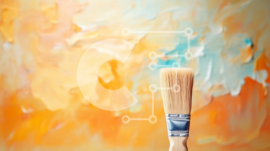 Intra Συλλεκτικό Ξύλινο Παζλ Plywood  4mm - Αφηρημένη βούρτσα χρωμάτων σε πορτοκαλί και κίτρινο φόντο Σε Ξύλινο Κουτί - Διαστάσεις Puzzle: 10x10 cm – 25 κομμάτια