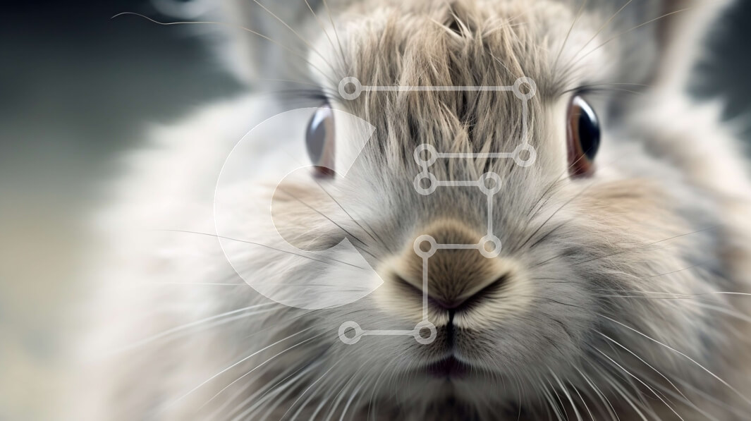 Σετ των 2 Intra Συλλεκτικό Ξύλινο Παζλ Plywood  4mm - Αξιολάτρευτη εικόνα του προσώπου ενός κουνελιού με μακριά χνουδωτά λευκή γούνα Σε Ξύλινο Κουτί - Διαστάσεις: 10x10 cm – 25 κομμάτια