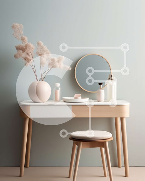 Intra Συλλεκτικό Ξύλινο Παζλ Plywood  4mm - Κομψό τραπέζι νεσεσέρ με λευκό μάρμαρο και ξύλινη βάση Σε Ξύλινο Κουτί - Διαστάσεις Puzzle: 10x10 cm – 25 κομμάτια