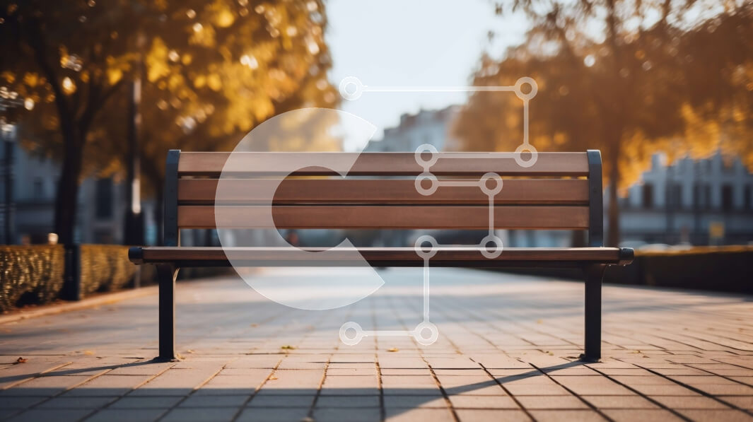 Intra Συλλεκτικό Ξύλινο Παζλ Plywood  4mm - Κενός πάγκος σε έναν δρόμο της πόλης στο ηλιοβασίλεμα Σε Ξύλινο Κουτί - Διαστάσεις Puzzle: 10x10 cm – 25 κομμάτια