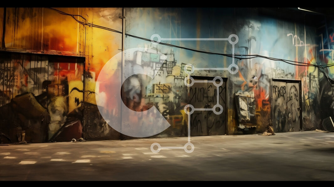 Intra Συλλεκτικό Ξύλινο Παζλ Plywood  4mm - Dark and Gritty Alleyway με γκράφιτι Σε Ξύλινο Κουτί - Διαστάσεις Puzzle: 10x10 cm – 25 κομμάτια