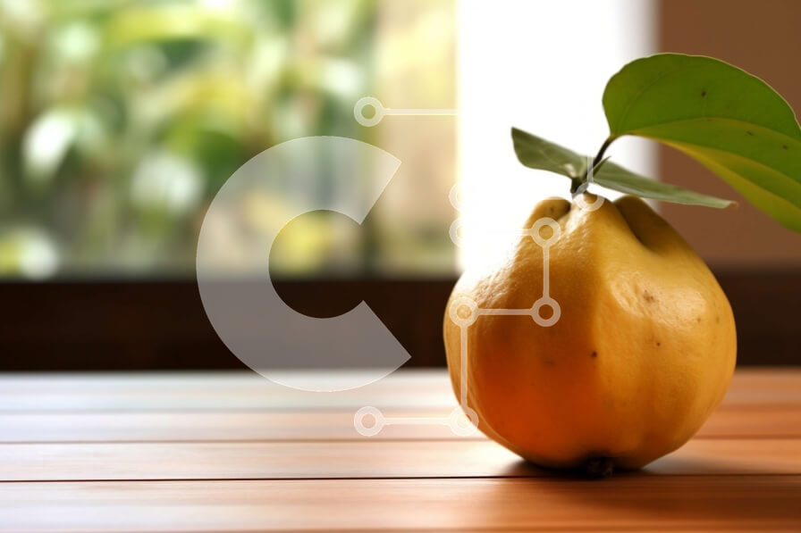 Σετ των 2 Intra Συλλεκτικό Ξύλινο Παζλ Plywood  4mm - Όμορφη εικόνα ενός κίτρινου φρούτου σε ένα ξύλινο τραπέζι με θέα στον κήπο Σε Ξύλινο Κουτί - Διαστάσεις: 10x10 cm – 25 κομμάτια