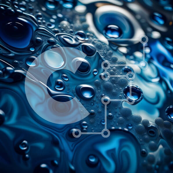 Intra Συλλεκτικό Ξύλινο Παζλ Plywood  4mm - Εκπληκτική κοντινή πλάνο μπλε υγρών σταγονιδίων με ανακλαστικό φως Σε Ξύλινο Κουτί - Διαστάσεις Puzzle: 10x10 cm – 25 κομμάτια