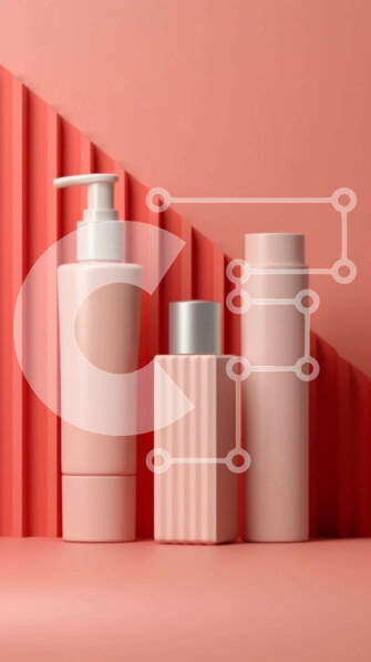 Intra Συλλεκτικό Ξύλινο Παζλ Plywood  4mm - Κομψά ροζ αξεσουάρ μπάνιου σε ροζ φόντο Σε Ξύλινο Κουτί - Διαστάσεις Puzzle: 10x10 cm – 25 κομμάτια