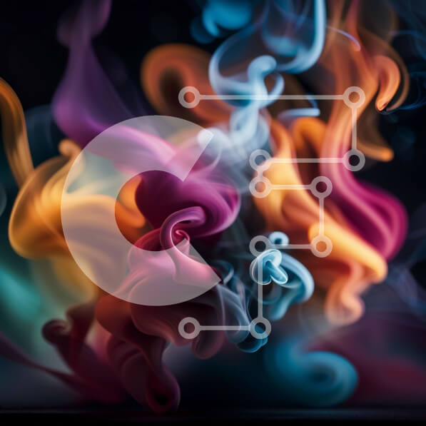 Intra Συλλεκτικό Ξύλινο Παζλ Plywood  4mm - Κοντινή εικόνα του πολύχρωμου στροβιλισμού του καπνού ή του ατμού Σε Ξύλινο Κουτί - Διαστάσεις Puzzle: 10x10 cm – 25 κομμάτια