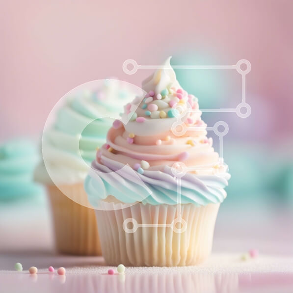 Σετ των 2 Intra Συλλεκτικό Ξύλινο Παζλ Plywood  4mm - Λαχταριστά Cupcakes με White Frosting και Sprinkles Σε Ξύλινο Κουτί - Διαστάσεις: 10x10 cm – 25 κομμάτια