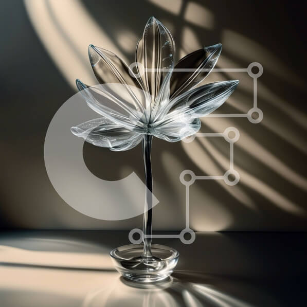 Intra Συλλεκτικό Ξύλινο Παζλ Plywood  4mm - Όμορφη εικόνα ενός λουλουδιού ενός μίσχου σε ένα διαφανές γυάλινο βάζο Σε Ξύλινο Κουτί - Διαστάσεις: 10x10 cm – 25 κομμάτια