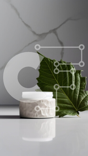 Intra Συλλεκτικό Ξύλινο Παζλ Plywood  4mm - Όμορφη εικόνα λευκού κεραμικού βάζου με πράσινο φύλλο σε μαρμάρινη επιφάνεια Σε Ξύλινο Κουτί - Διαστάσεις: 10x10 cm – 25 κομμάτια