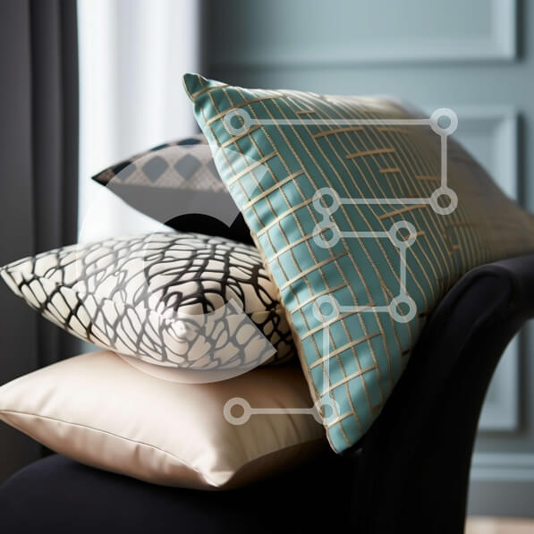 Intra Συλλεκτικό Ξύλινο Παζλ Plywood  4mm - Κομψά μαύρα και χρυσά μαξιλάρια για τη διακόσμηση του σπιτιού σας Σε Ξύλινο Κουτί - Διαστάσεις Puzzle: 10x10 cm – 25 κομμάτια