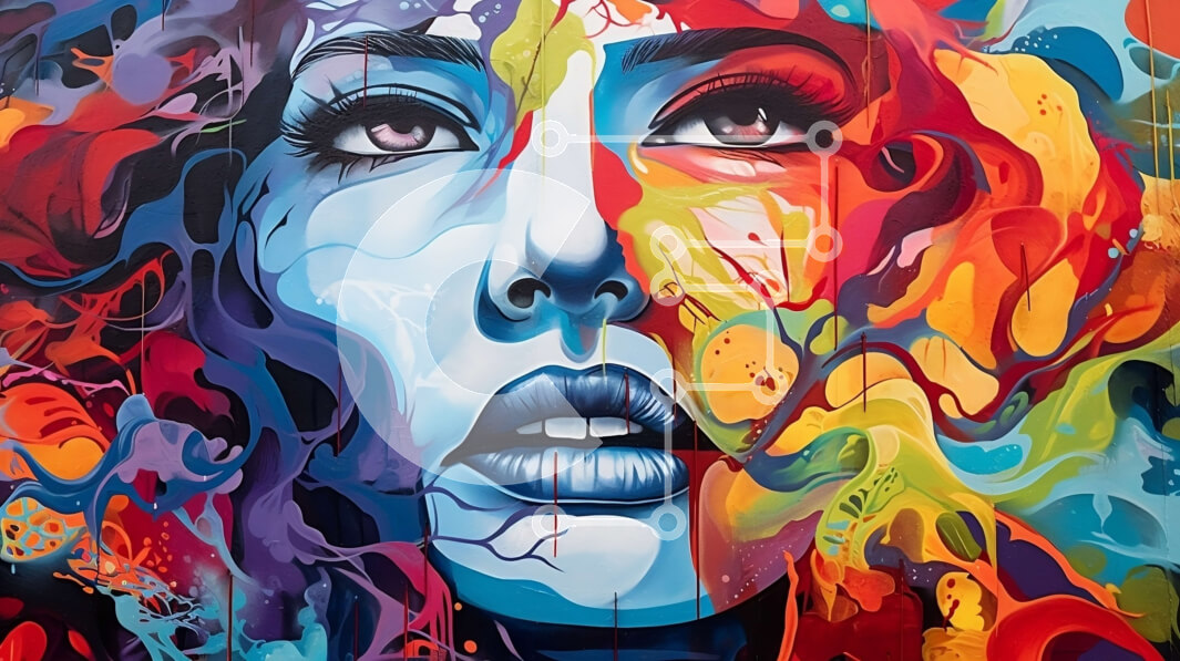 Intra Συλλεκτικό Ξύλινο Παζλ Plywood  4mm - Εκπληκτική εικόνα μιας γαλήνιας γυναίκας με πολύχρωμα μαλλιά και μακιγιάζ Σε Ξύλινο Κουτί - Διαστάσεις Puzzle: 10x10 cm – 25 κομμάτια