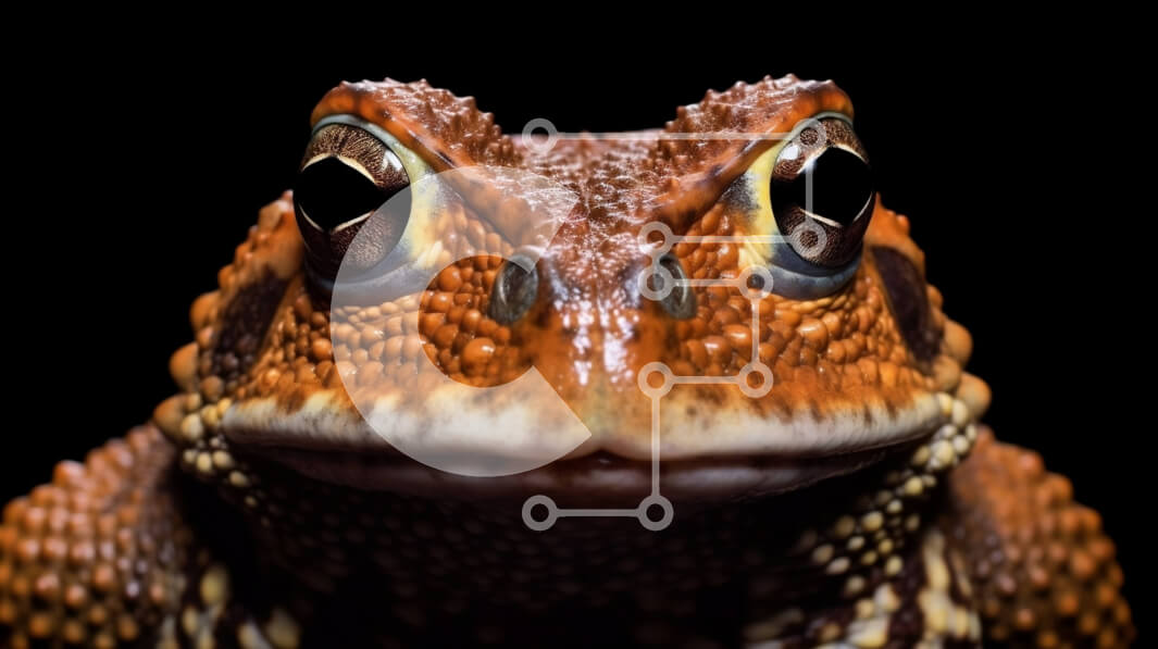 Σετ των 2 Intra Συλλεκτικό Ξύλινο Παζλ Plywood  4mm - Κοντινή εικόνα ενός φρύνου με τραχύ δέρμα και μεγάλα μάτια Σε Ξύλινο Κουτί - Διαστάσεις: 10x10 cm – 25 κομμάτια