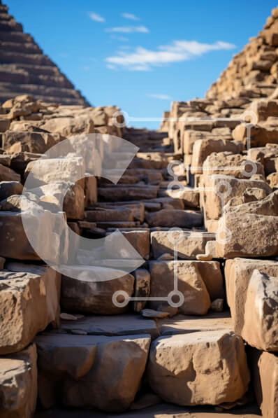 Intra Συλλεκτικό Ξύλινο Παζλ Plywood  4mm - Ομάδα πέτρινων βημάτων που οδηγούν σε μια πυραμίδα με εκπληκτική διαύγεια Σε Ξύλινο Κουτί - Διαστάσεις Puzzle: 10x10 cm – 25 κομμάτια