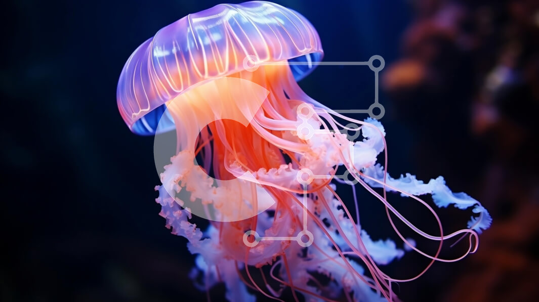 Intra Συλλεκτικό Ξύλινο Παζλ Plywood  4mm - Πολύχρωμες μέδουσες που επιπλέουν στο νερό Σε Ξύλινο Κουτί - Διαστάσεις: 10x10 cm – 25 κομμάτια