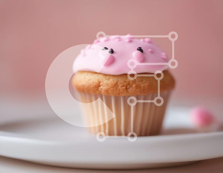 Σετ των 2 Intra Συλλεκτικό Ξύλινο Παζλ Plywood  4mm - Λαχταριστό Cupcake με ροζ πάγωμα και γλάσο Σε Ξύλινο Κουτί - Διαστάσεις: 10x10 cm – 25 κομμάτια