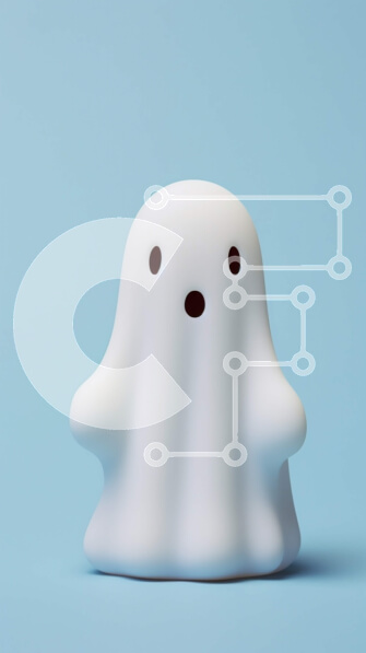Intra Συλλεκτικό Ξύλινο Παζλ Plywood  4mm - Happy Ghost Toy σε μπλε φόντο Σε Ξύλινο Κουτί - Διαστάσεις Puzzle: 10x10 cm – 25 κομμάτια